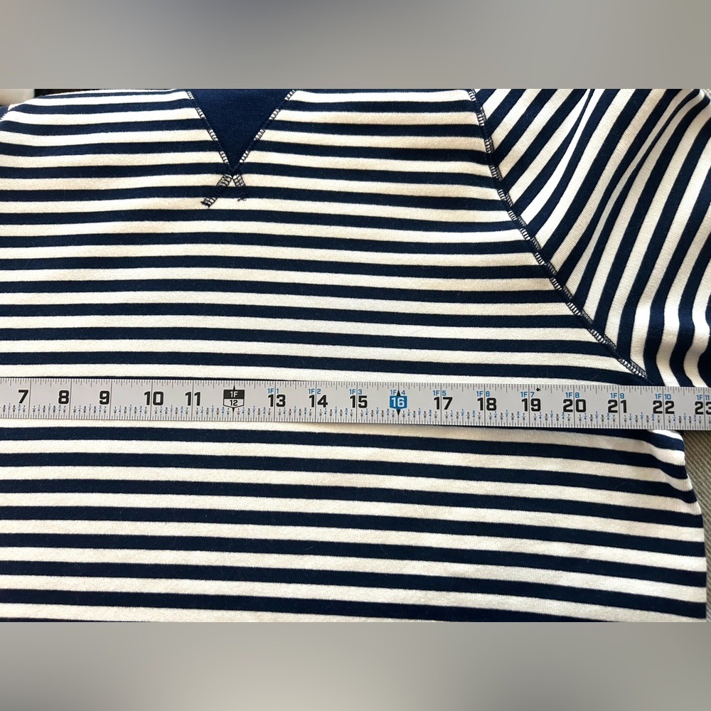 Lands End Serious Sweats Nautical Blue & White Mens Sweatshirt Sz M/T - Picture 8 of 9